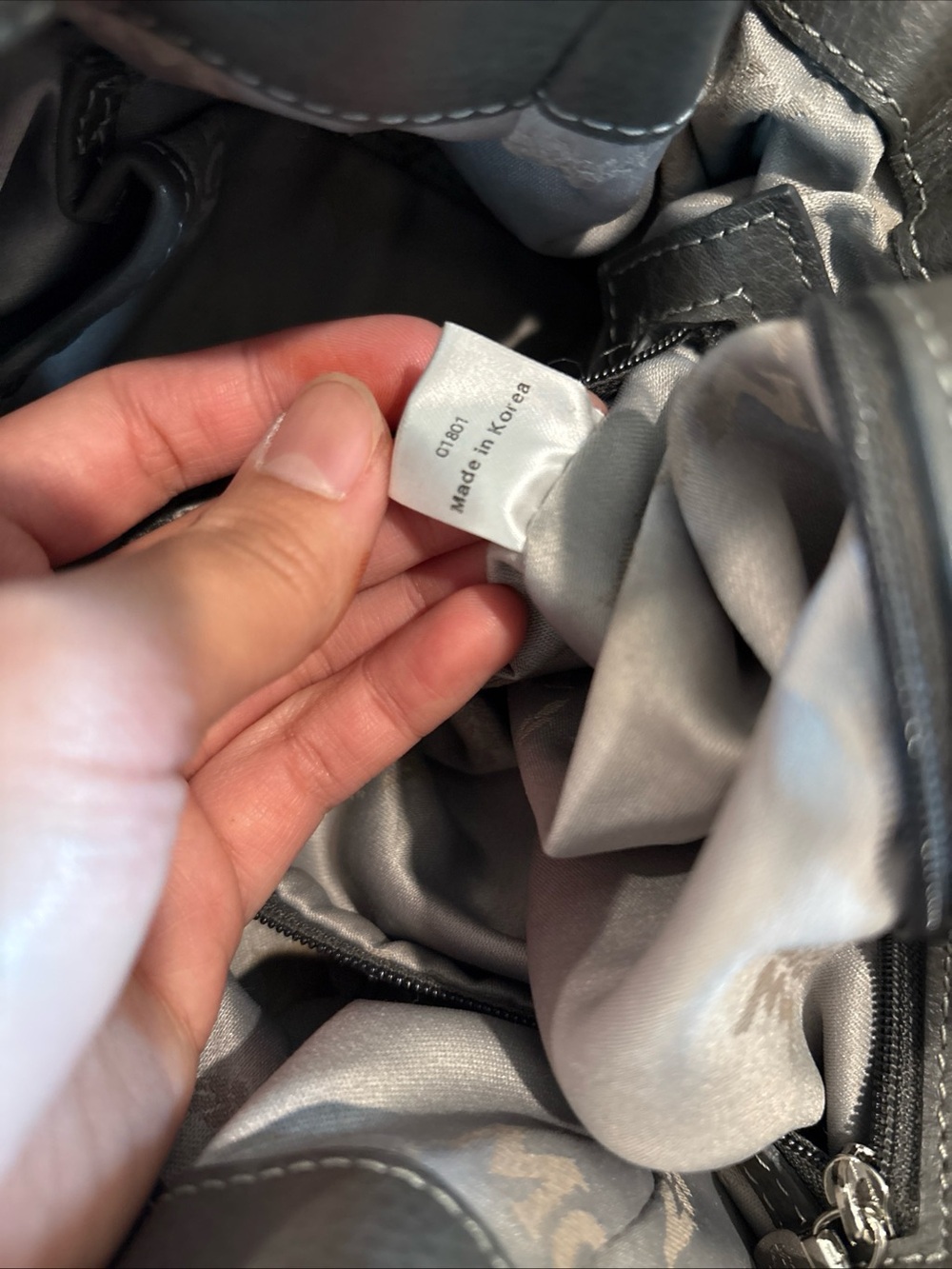 MCM Gray Drawstring Tote Bag with Chain Handle - Picture 12 of 16